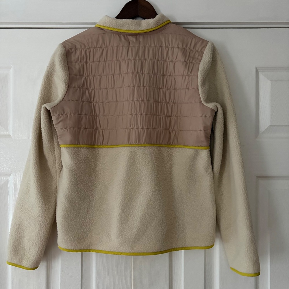 Faherty Sherpa Cobble Hill Quarter Zip‎ Pullover Cream Small EUC - Picture 3 of 6